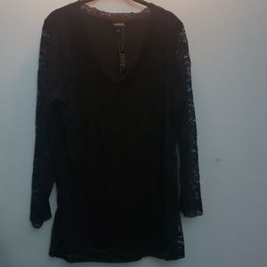 NWT - Torrid Black Lace Shirt